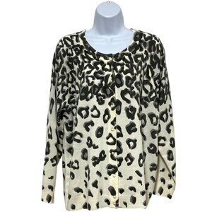 Women's Petite XL Sweater Button Down Long Sleeve Multi-Color Design-Judy Bond
